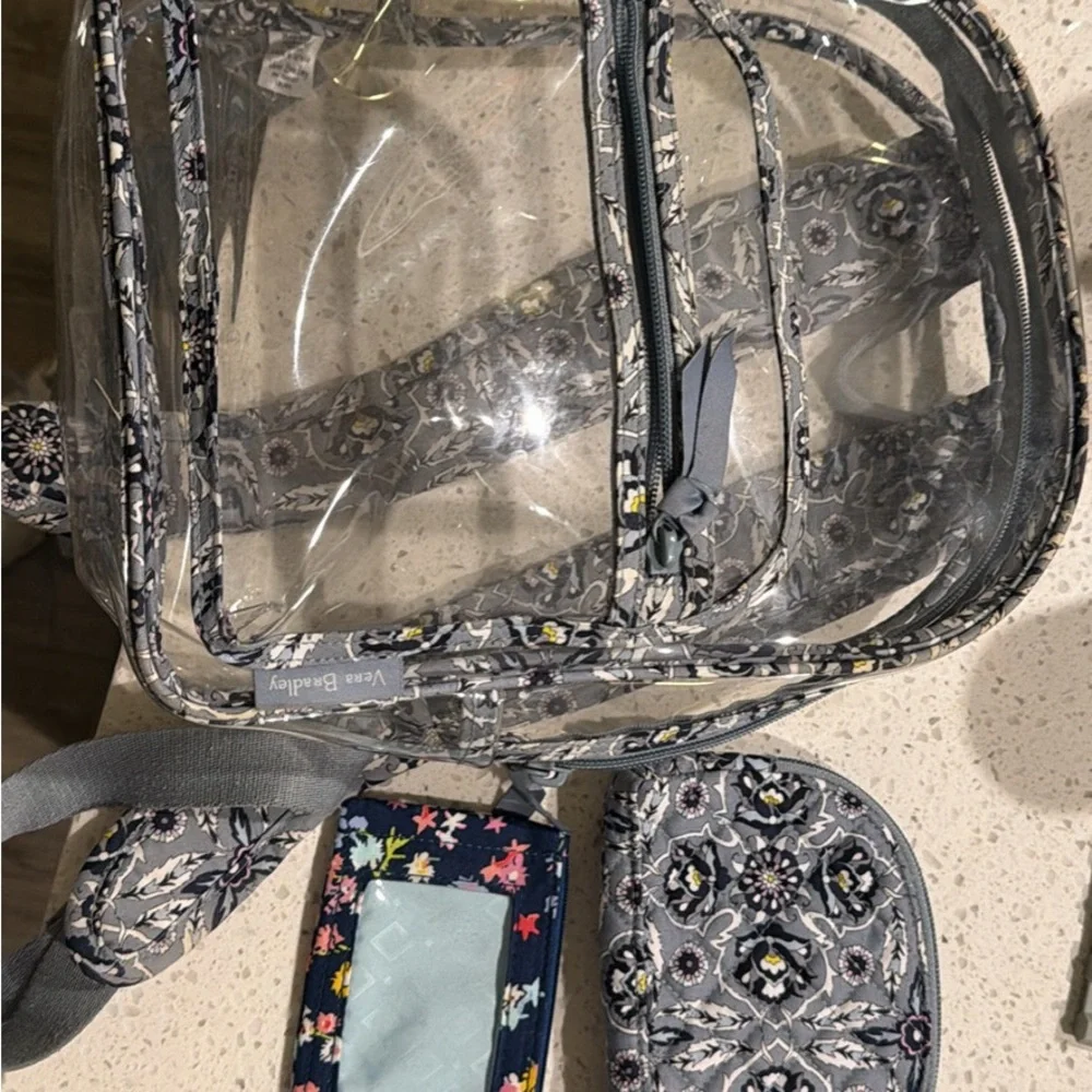 Clear Vera Bradley Backpack with Gray Accents - Picture 3 of 3
